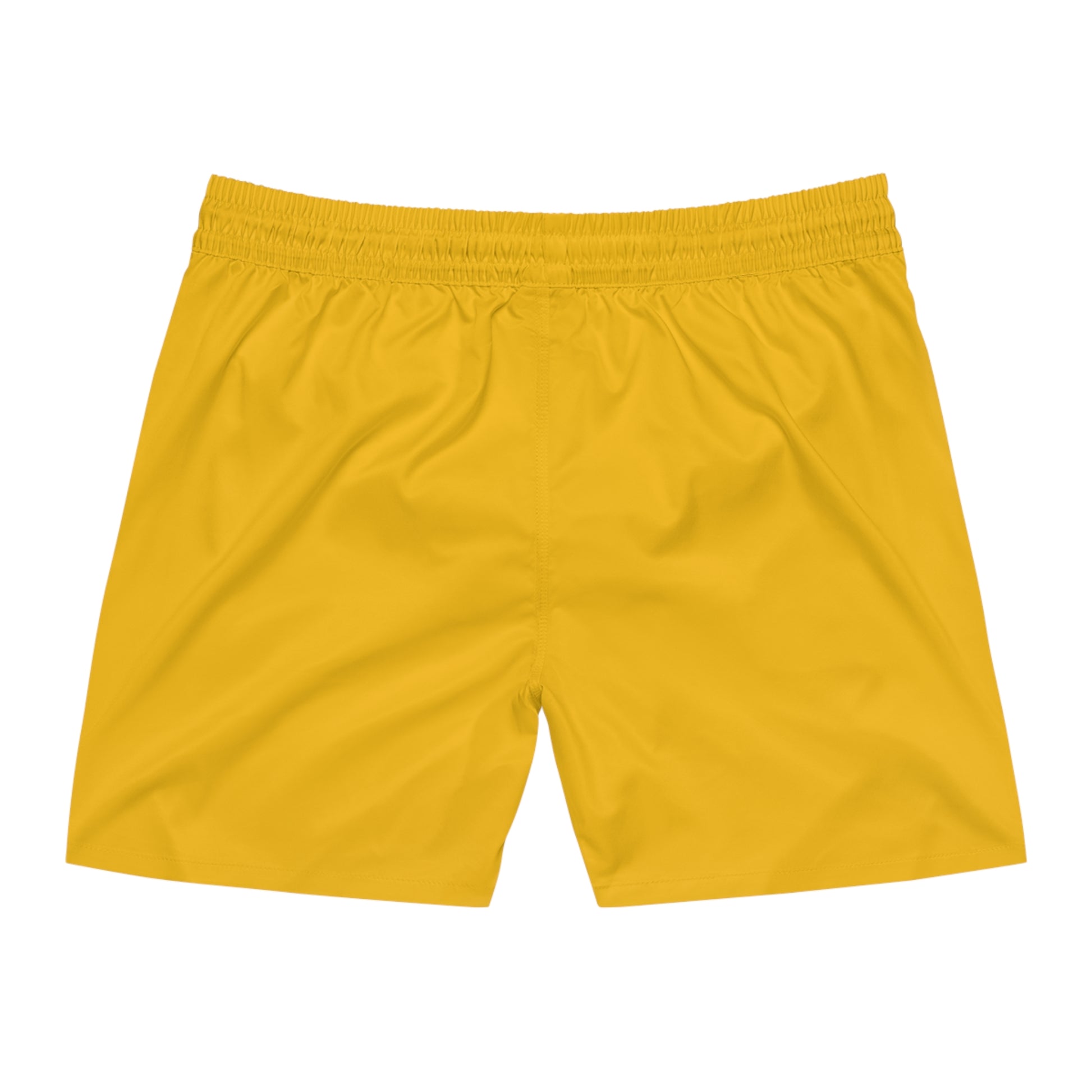 Aqua Sol Men’s Mid-Length Swim Trunks — “SolWave”  Yellow