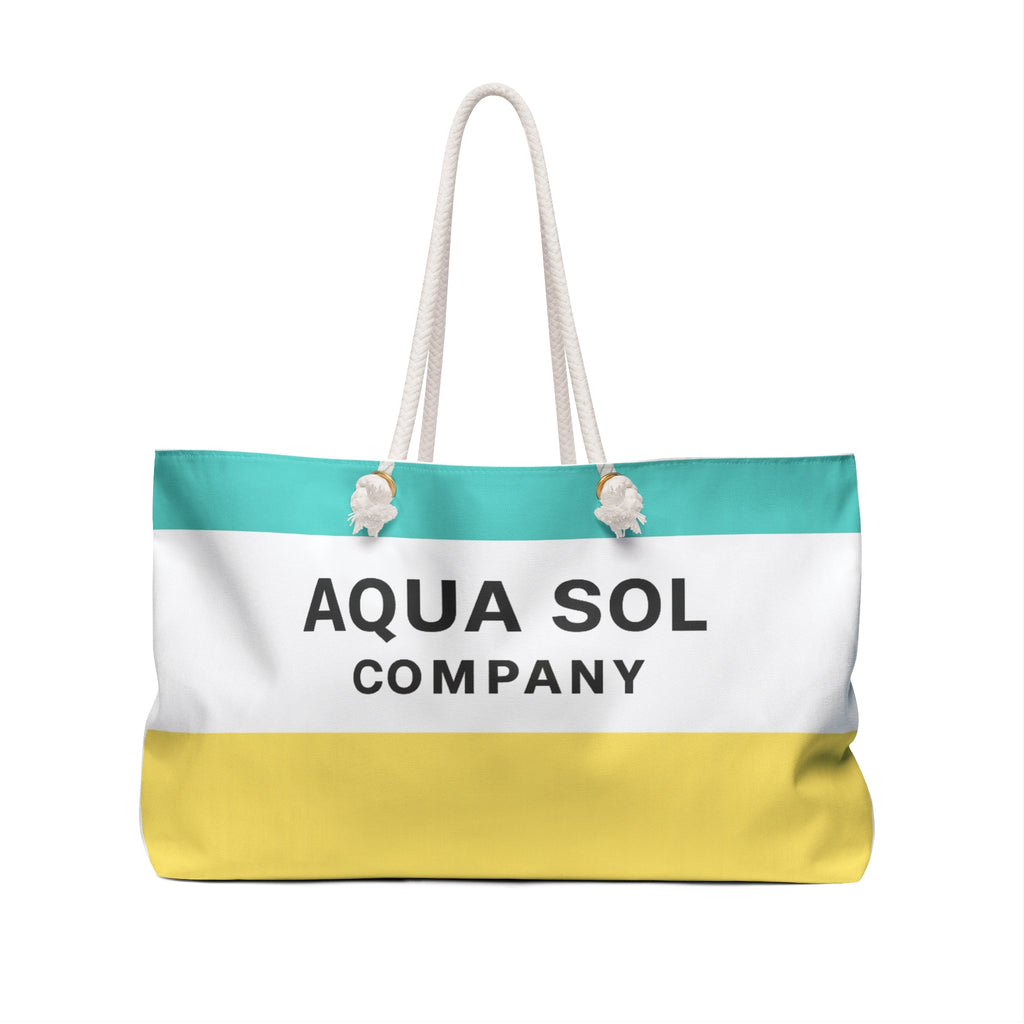 Weekender Tote Seafoam & Sun Stripe Edition - Aqua Sol Co.