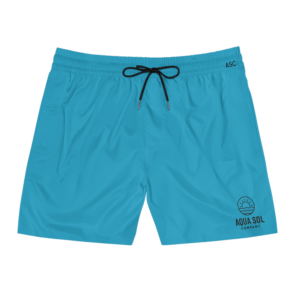 Aqua Sol Men’s Mid-Length Swim Trunks — “SolWave”  Seafoam