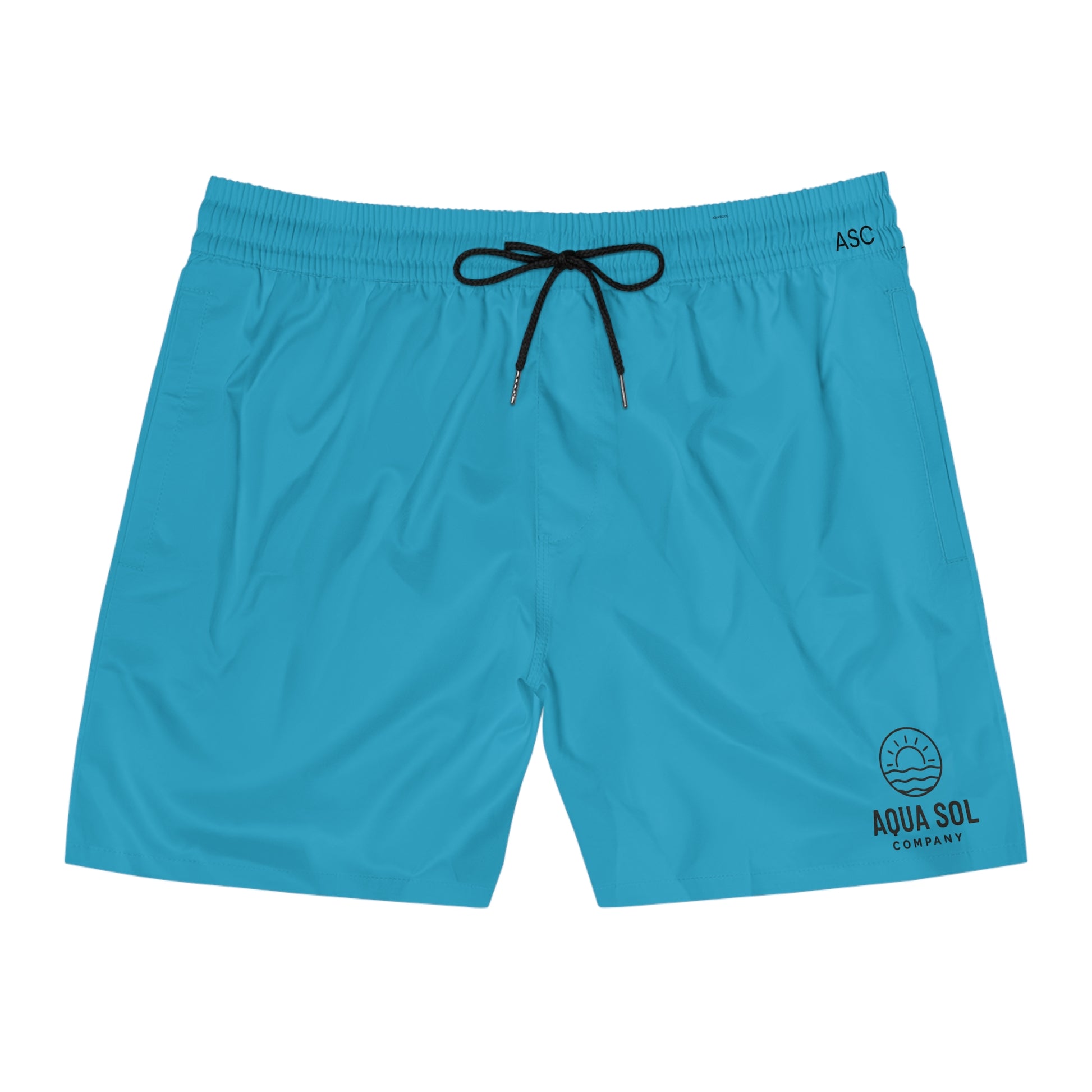 Aqua Sol Men’s Mid-Length Swim Trunks — “SolWave”  Seafoam